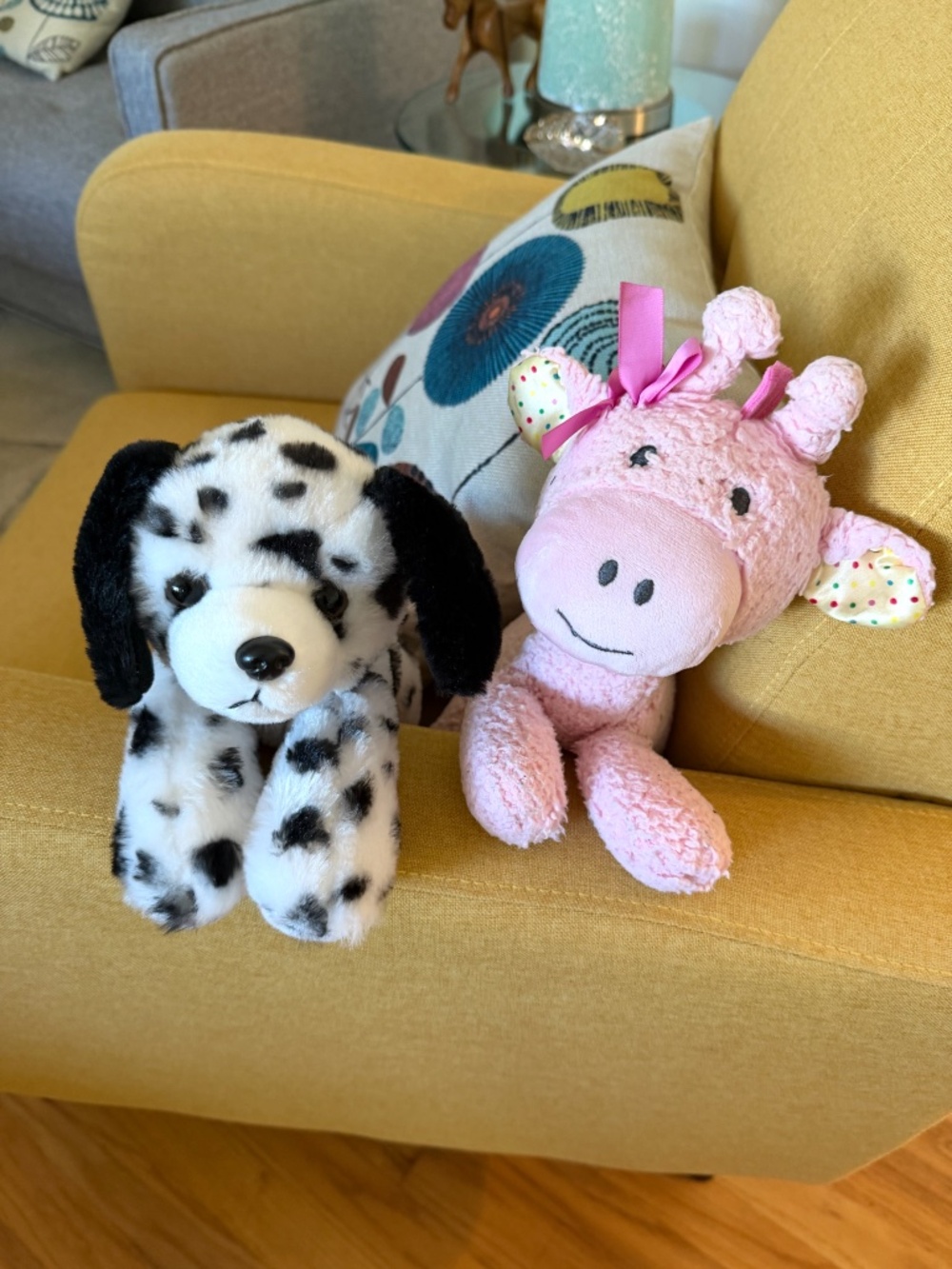 Hallmark Baby Pink Plush Giraffe & The Petting Zoo Dalmatian Dog
